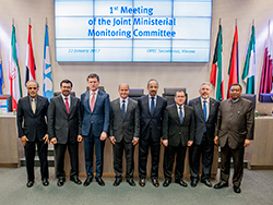 OPEC and non-OPEC Ministers pictured with HE Barkindo at the OPEC Secretariat