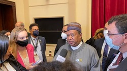OPEC Secretary General spoke to the media during the event