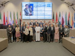 Group photo of the officials who attended the meeting at the OPEC Secretariat in Vienna, Austria