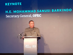 HE Mohammad Sanusi Barkindo, OPEC Secretary General, delivers his keynote address
