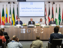 A joint press conference was held at the OPEC Secretariat, following the 6th OPEC and non-OPEC Ministerial Meeting